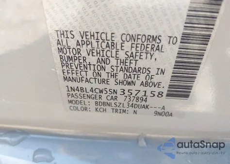 2025 Nissan Altima Sr Awd from USA, damaged, VIN 1N4BL4CW5SN357158
